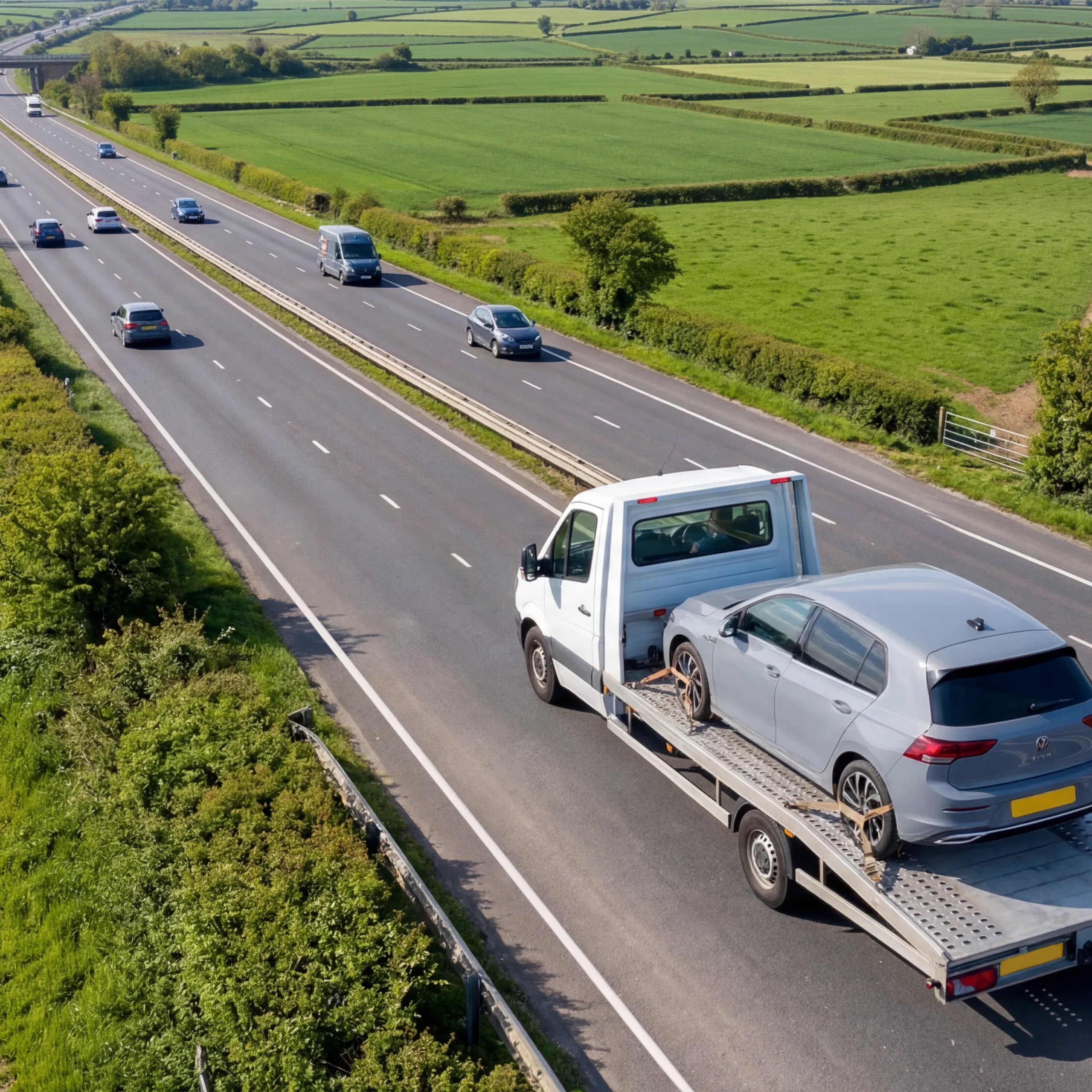 Untitled 5 0000 firefly gemini flash a single vehicle transporter driving along a country road in the uk. The transporte scaled